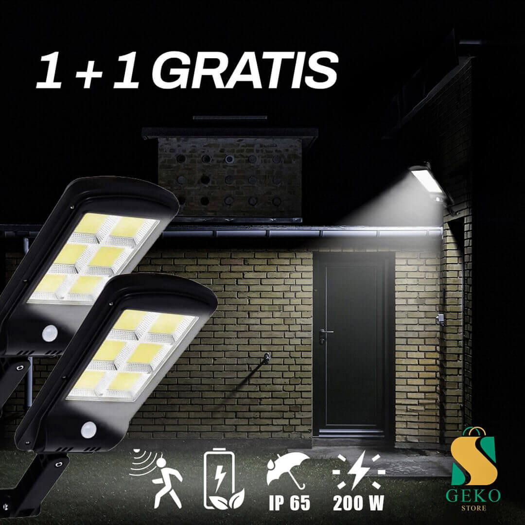 Solárna LED lampa 200W 1+1 Zdarma