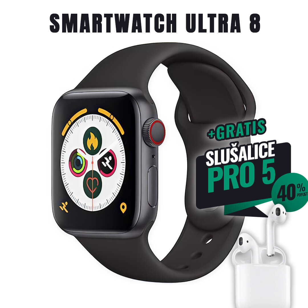 Inteligentné hodinky ULTRA 8 + Slúchadlá Pro 5 ZDARMA